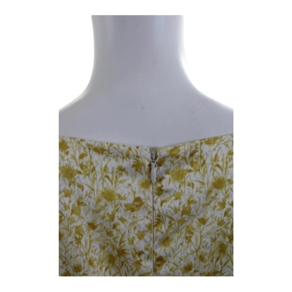 NWT AMUR Fit and Flare Puff Sleeve Mini Dress Marigold Dandelion Size US 10 - Picture 10 of 13